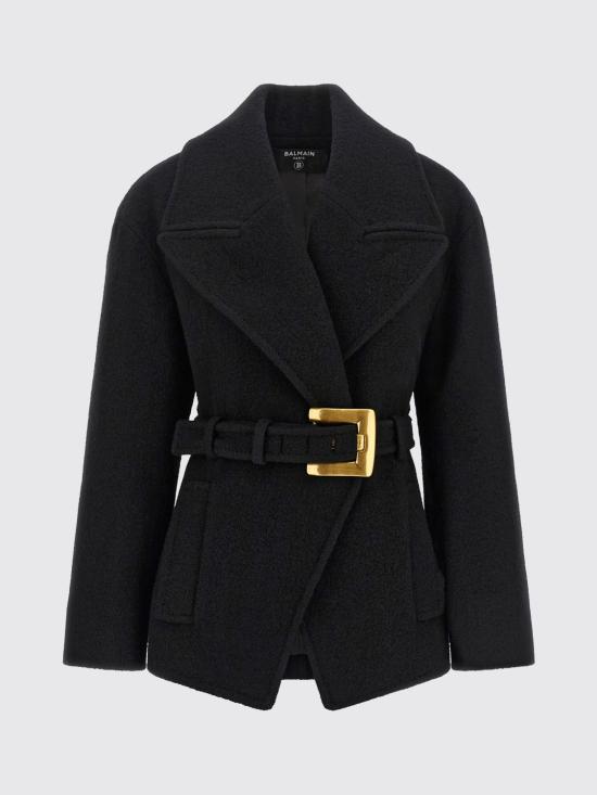 26FW 발망 코트 HF1UA215WC70 0PA Black - BALMAIN