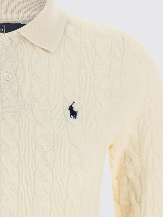26FW 폴로 랄프로렌 케이블 폴로 니트 211972132 001 Cream - POLO RALPH LAUREN
