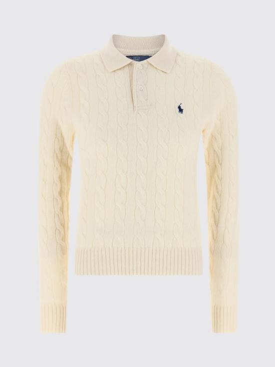 26FW 폴로 랄프로렌 케이블 폴로 니트 211972132 001 Cream - POLO RALPH LAUREN