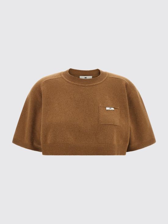 26FW 엘리자베타프랜치 반팔 티셔츠 MK11T66E2 AI6 Brown - ELISABETTA FRANCHI