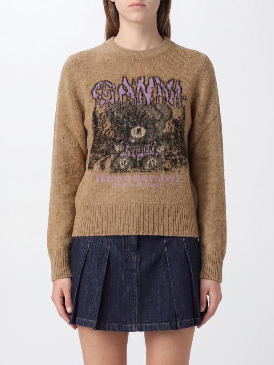 26FW 가니 스웨터 A1150055 118 Camel