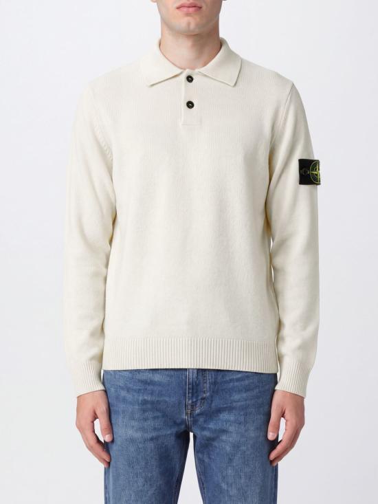 26FW 스톤 아일랜드 와펜 패치 니트 5100018S00B4 V0093 White