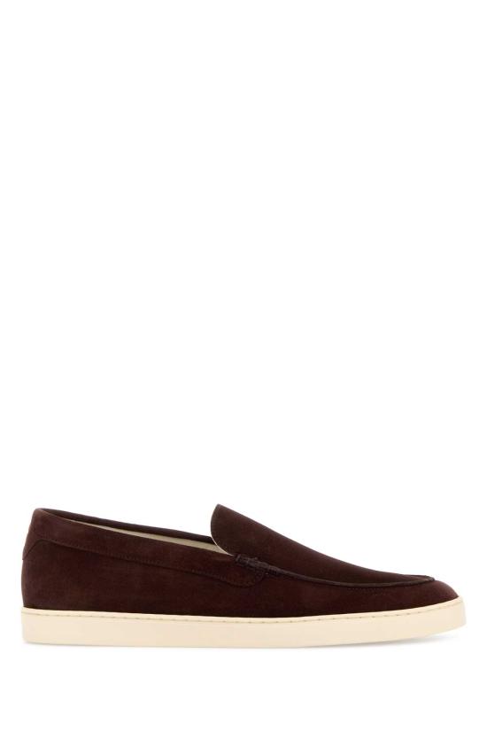 26FW 브루넬로 쿠치넬리 로퍼 스타일 셰브런 패턴 스웨이드 스니커즈 MZUHVSP335 C4230 Brown