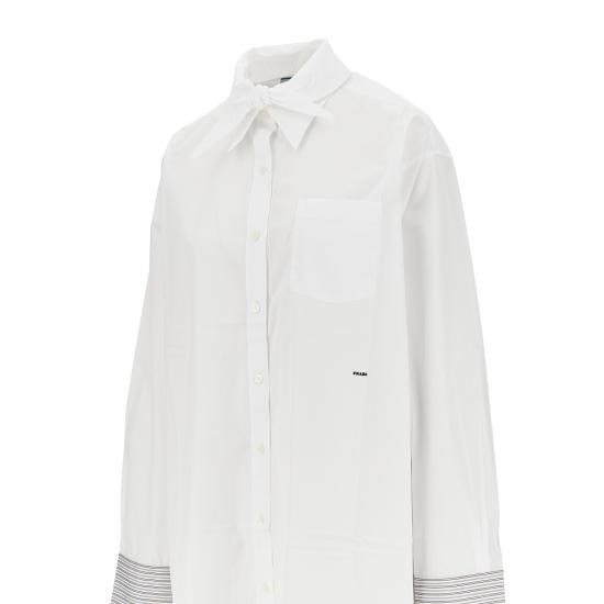 26FW 프라다 오버사이즈 포플린 셔츠 P470JRSOOO6283 White - PRADA
