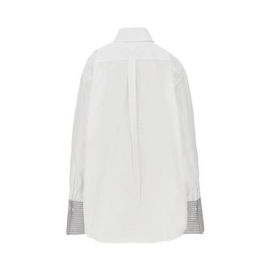 26FW 프라다 오버사이즈 포플린 셔츠 P470JRSOOO6283 White - PRADA