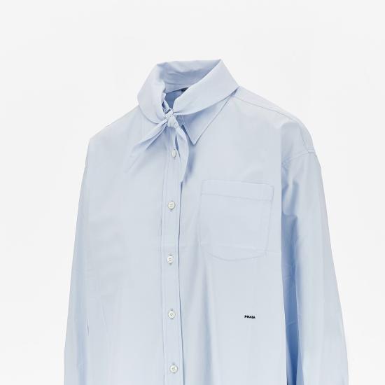 26FW 프라다 오버사이즈 포플린 셔츠 P470JRSOOO1XV2 Blue - PRADA