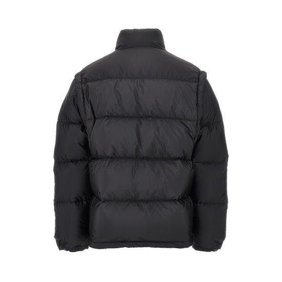 26FW 프라다 리나일론 스탠드 칼라 숏 다운 패딩 SGC863SOOO1WQ9 Black - PRADA