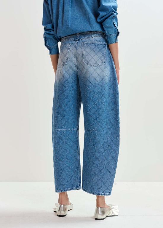  에센셜앤트워프 데님 팬츠 Essentiel Antwerp Katsu 배럴 레그 진 아쿠아마린 - ESSENTIEL ANTWERP