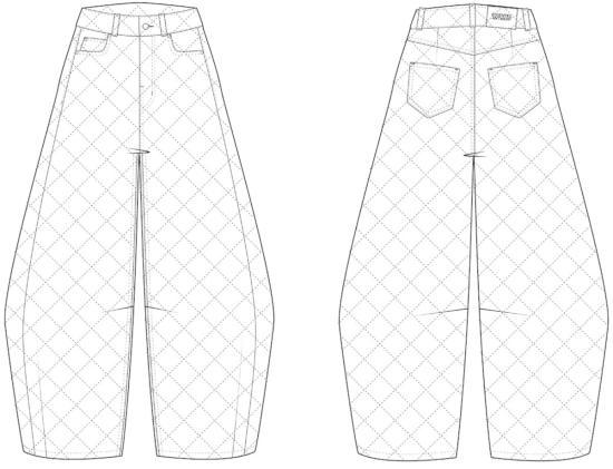  에센셜앤트워프 데님 팬츠 Essentiel Antwerp Katsu 배럴 레그 진 아쿠아마린 - ESSENTIEL ANTWERP