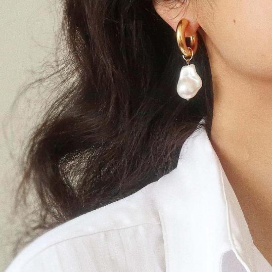  OOAK 이어링 Ooak 오세아나 골드 진주 귀걸이 - OTHER BRANDS