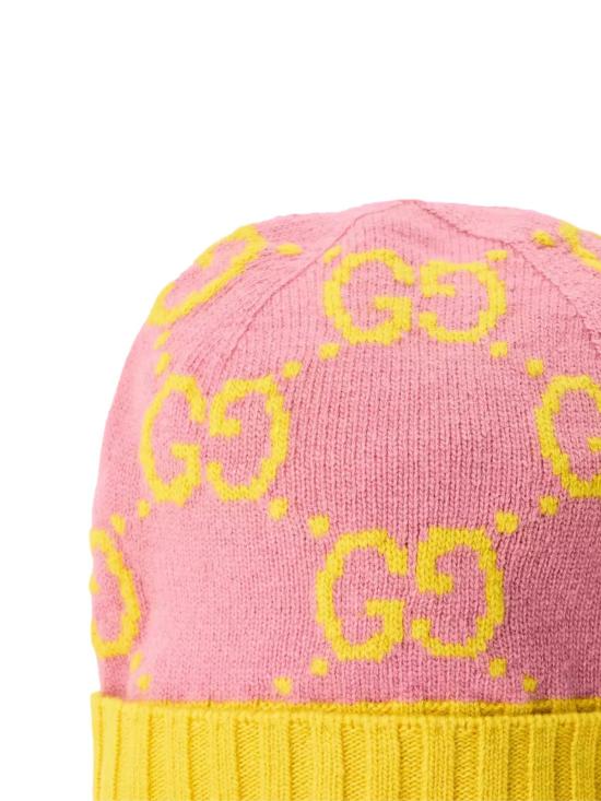 26FW 구찌 GG 모노그램 울 비니 6761103G2065975 PINK - GUCCI