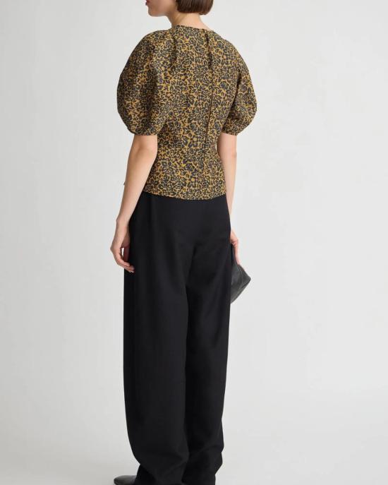  어피스 어파트 반팔 티셔츠 Apiece Apart Lino Top Leo Floral Midnight - APIECE APART