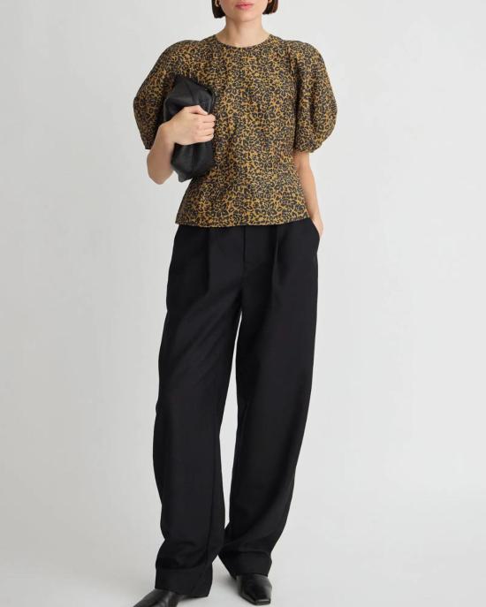 어피스 어파트 반팔 티셔츠 Apiece Apart Lino Top Leo Floral Midnight - APIECE APART