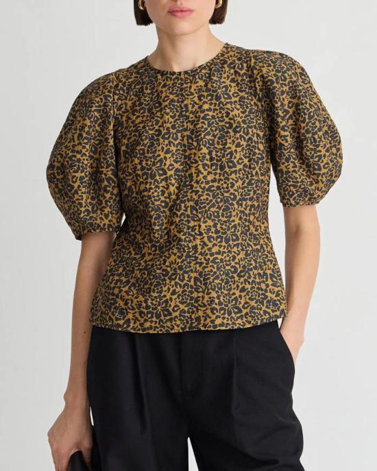  어피스 어파트 반팔 티셔츠 Apiece Apart Lino Top Leo Floral Midnight