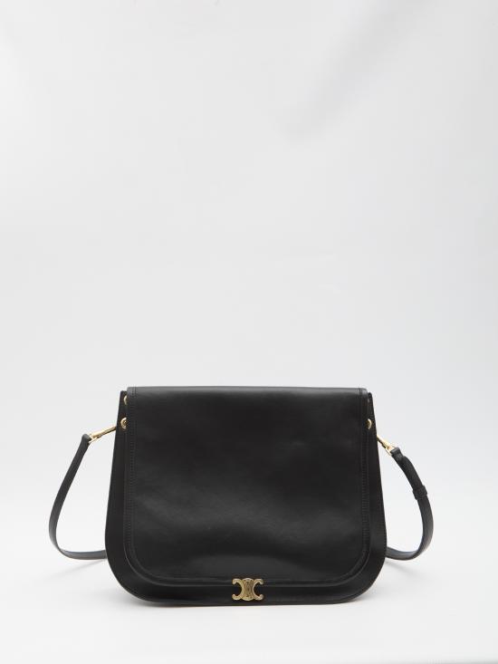 26FW 셀린느 소프트 트리옹프 베사체 서플 샤이니 램스킨 백 123632T88 BLACK