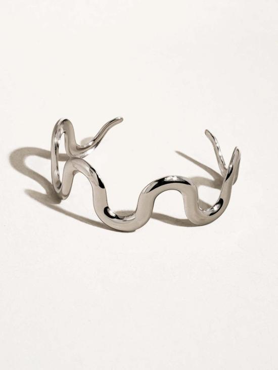  OOAK 팔찌 Ooak Felix 18K 실버 웨이브 커프