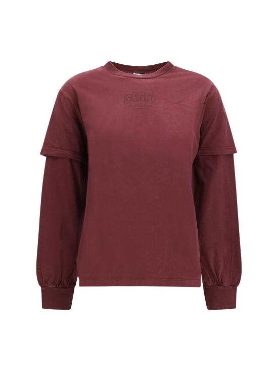26FW 가니 반팔 티셔츠 A1050266 431 BORDEAUX