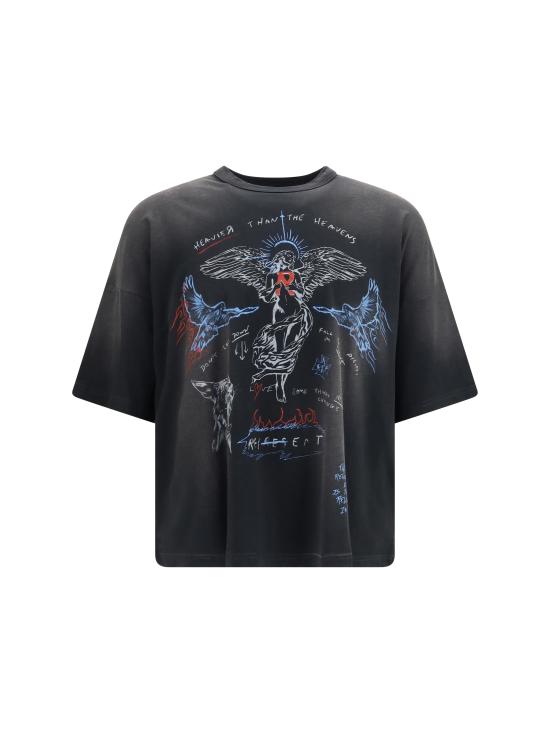 26FW 리프레젠트 반팔 티셔츠 MLM3626 WASHEDBLAC BLACK