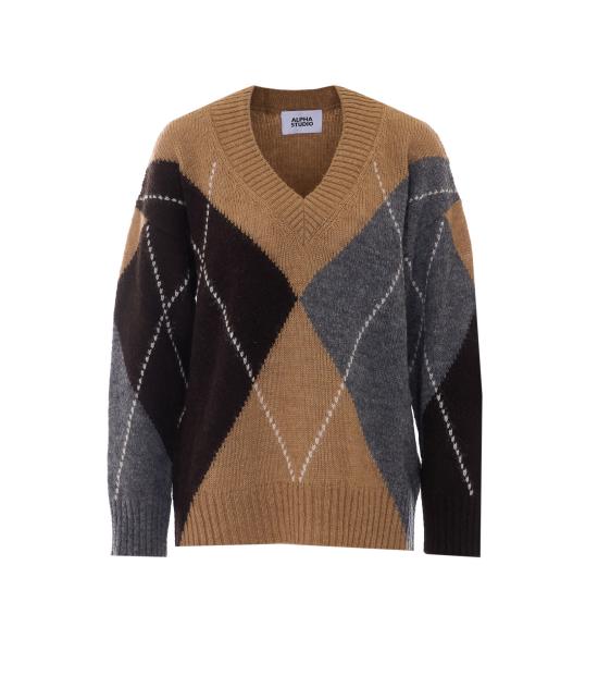 26FW 알파스튜디오 스웨터 8551A 2361 BROWN