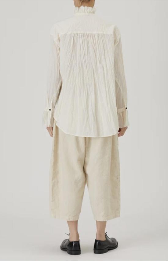 파드칼레 블라우스 Pas De Calais 코튼 론 러플 - PAS DE CALAIS