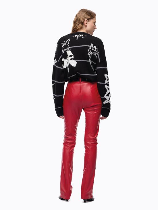 26FW 핑코 스웨터 Lana con Ricami Punk Nero의 말리아 - PINKO