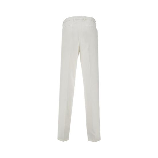 26FW 브루넬로 쿠치넬리 플리츠 레저 코튼 개버딘 팬츠 M252DE1450 White - BRUNELLO CUCINELLI