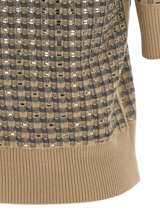 26FW 에르마노 설비노 탑 D495L322CTEJYD4919 Beige - ERMANNO SCERVINO