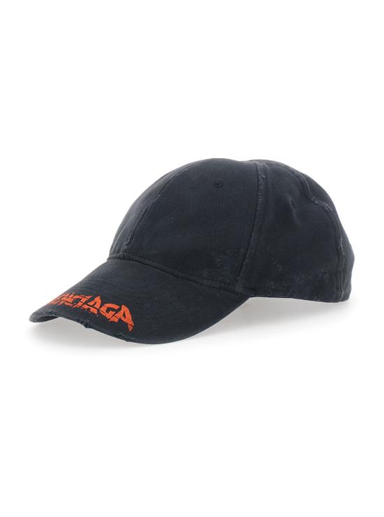 26FW 발렌시아가 디스트레드 로고 볼캡 A001UQ410B2 1000 BLACK DOM
