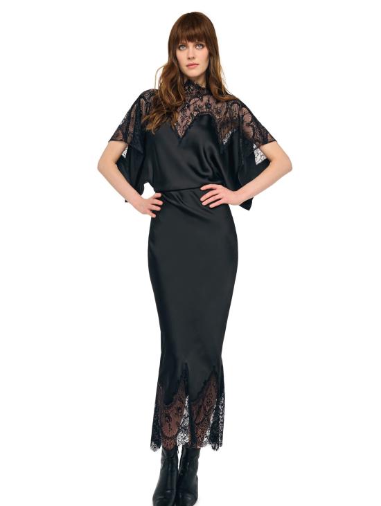 26FW 노마카말리 의류 Abito con Pizzo Reverse 오비에 네로 - NORMA KAMALI