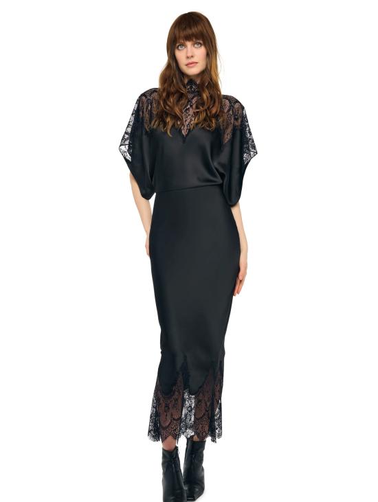 26FW 노마카말리 의류 Abito con Pizzo Reverse 오비에 네로 - NORMA KAMALI