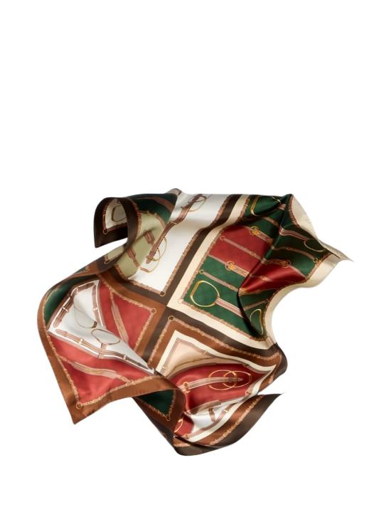 26FW 구찌 프린트 실크 트윌 까레 786222 3G0012366 HAVANA DARK GREEN - GUCCI