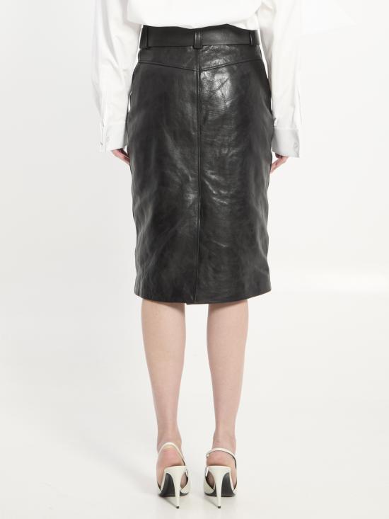 26FW 생로랑 미디 스커트 865021 BLACK - SAINT LAURENT