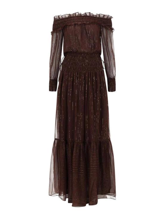 26SS 셀프 포트레이트 롱 원피스 RS26156XABRBROWN