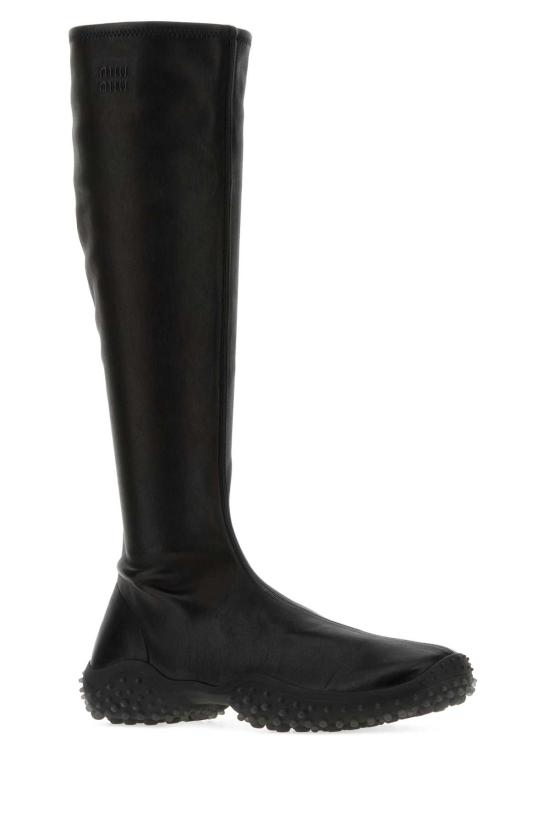 26FW 미우미우 스트레치 나파 레더 부츠 5W805EFA045L68 F0002 Black - MIU MIU