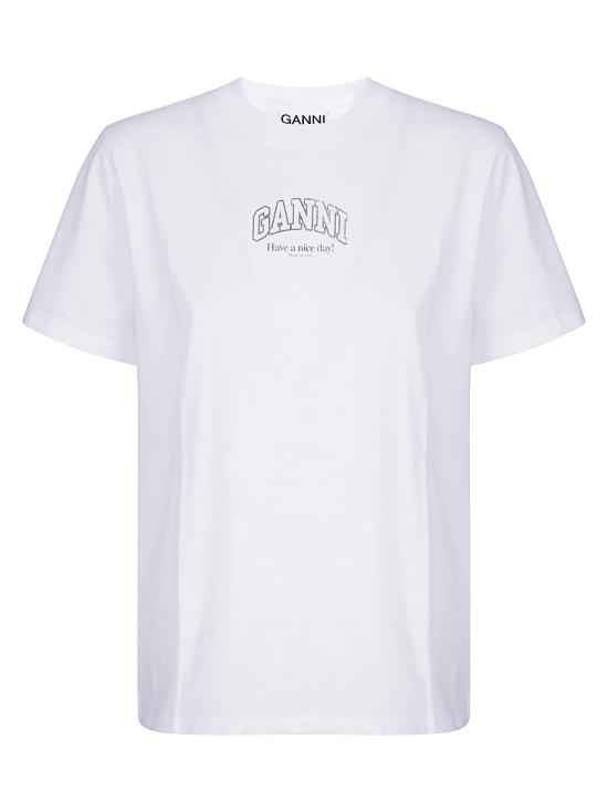 26FW 가니 로고 에센셜 티셔츠 A1050057 151 Bright White