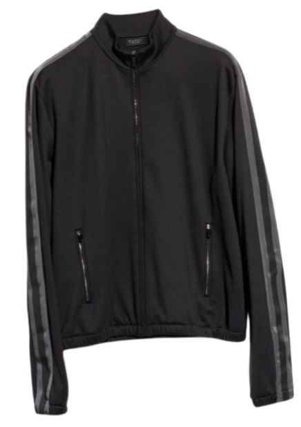 26FW 구찌 뮤티드 웹 디테일 코튼 저지 집업 자켓 A003RN XJH5O1222 BLACK GREY
