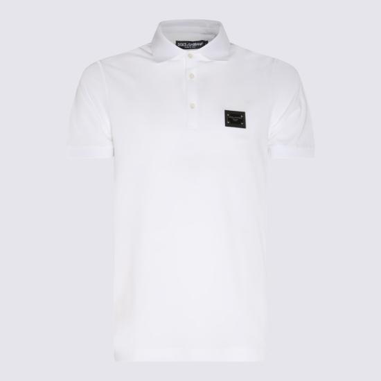 26FW 돌체앤가바나 로고 코튼 피케 폴로 셔츠 G8PL4T G7P1DW0800 White