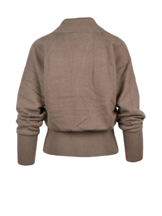 25FW 엘레 니트웨어 비스킷 색상 브이넥 버튼다운 크롭 가디건 - ELEH