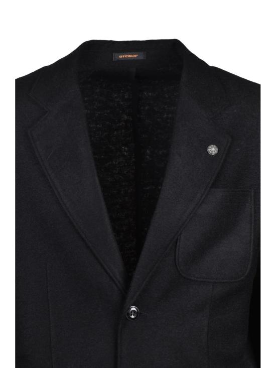 25FW 오피치나 36 수트 자켓 블랙 안감 없는 둥근 형태의 아크릴 혼방 블레이저 - OFFICINA 36