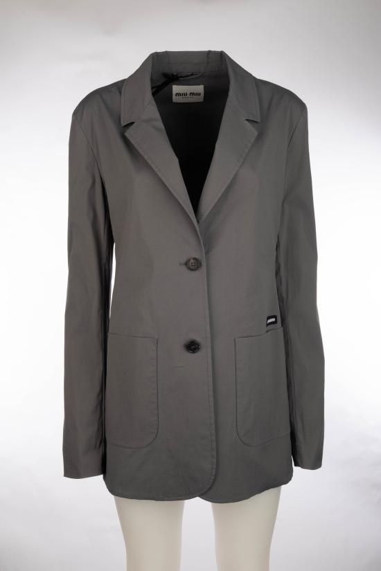 26FW 미우미우 워시드 포플린 스트레치 재킷 워시드 포플린 스트레치 재킷 MH2071 6472 F0D65 FERRO