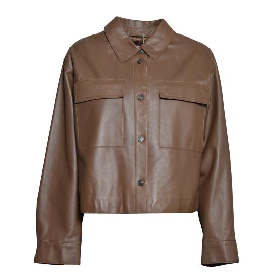 26FW 위켄드막스마라 가죽 자켓 2625446021600 001 MARRONE