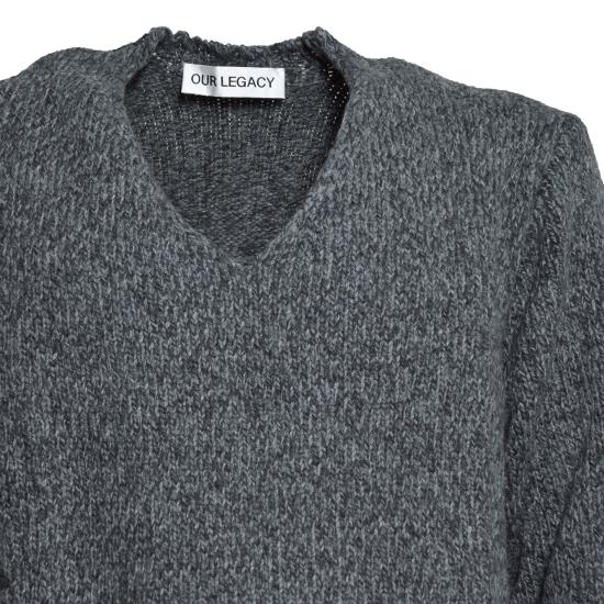 26FW 아워레가시 링크 V넥 슬럽 트위스트 울 스웨터 M4263LA ASHGREY GRIGIO - OUR LEGACY