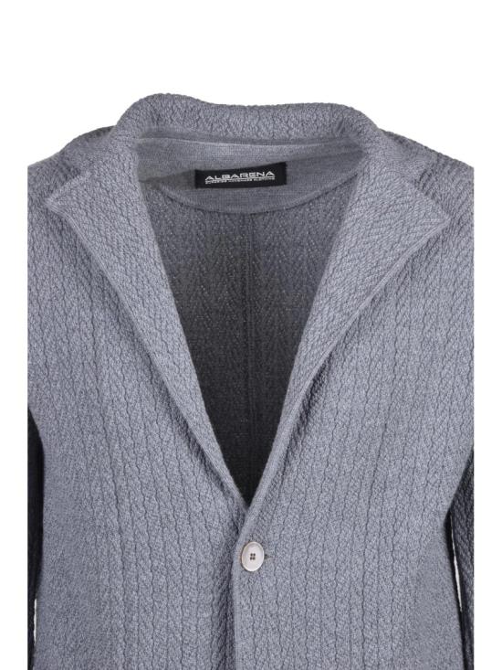 25FW Albarena 수트 자켓 회색 질감의 메리노 울 니트 블레이저 - OTHER BRANDS