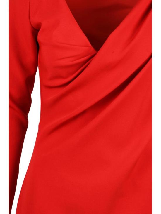 25FW JW앤더슨 미디 원피스 비대칭 네크라인과 슬림한 실루엣의 드레이프 미디 드레스 - JW ANDERSON