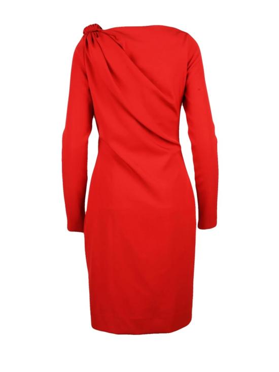25FW JW앤더슨 미디 원피스 비대칭 네크라인과 슬림한 실루엣의 드레이프 미디 드레스 - JW ANDERSON