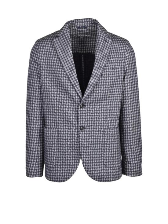 25FW 치르콜로1901 수트 자켓 블루/그레이 하운드투스 패턴 스트레치 코튼 라운드 블레이저