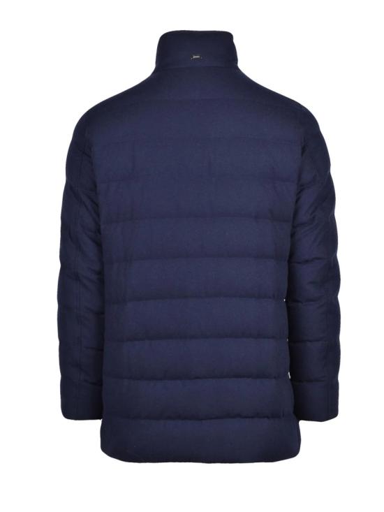25FW 에르노 패딩 미드나잇 블루 퀼팅 캐시미어 혼방 다운 코트 - HERNO