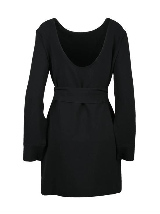 25FW 디파트먼트5 미디 원피스 소매단이 접힌 블랙 스트레치 시스 드레스 - DEPARTMENT 5