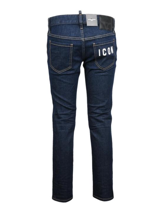 25FW 디스퀘어드2 데님 파란색 슬림핏 크롭 스트레치 코튼 진 - DSQUARED2