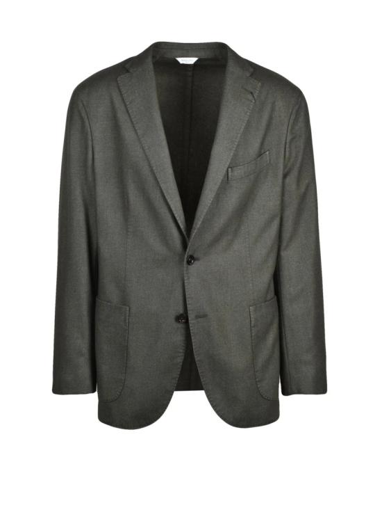 25FW 볼리올리 수트 자켓 녹색 라운드넥 맞춤형 울 혼방 재킷